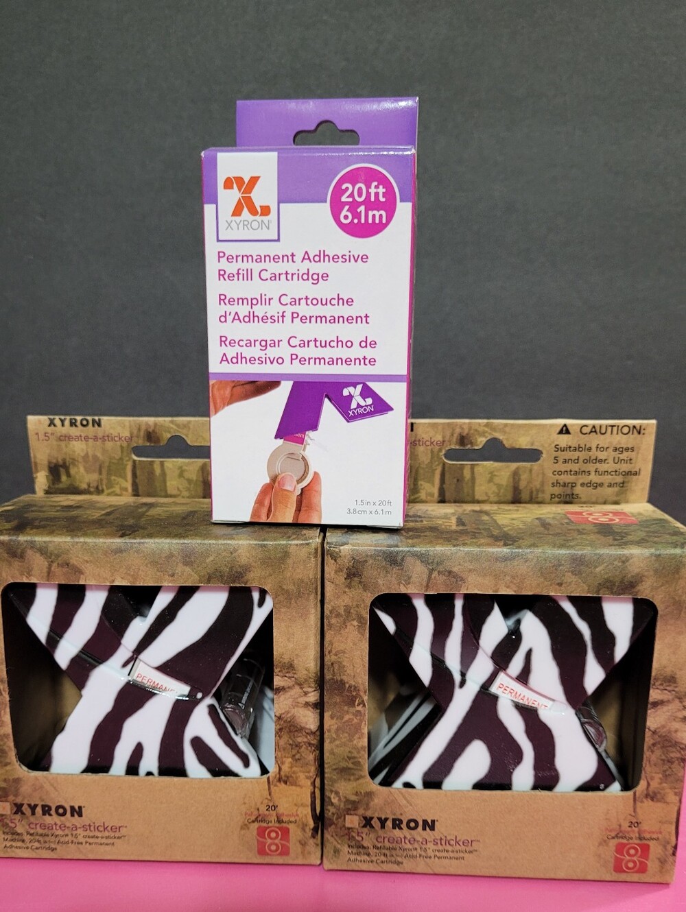 Xyron Craft Create-A-Sticker Zebra Print Permanent Set Of 2 With Refill (1003)